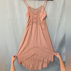 Tiare Hawaii Blush Pink Crochet Dress